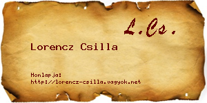Lorencz Csilla névjegykártya